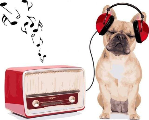 paint by numbers | Dog Listening to Music | animals dogs easy | FiguredArt
