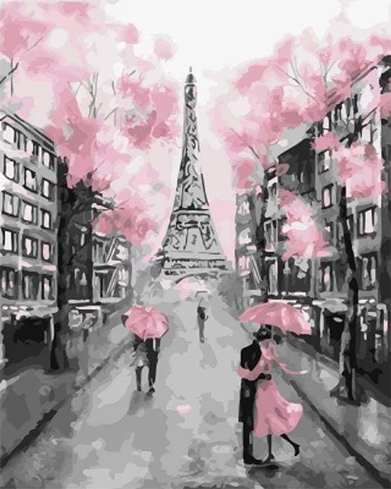 paint by numbers | Eiffel Tower and Pink Touch | cities easy | FiguredArt