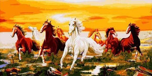 paint by numbers | Eight Horses | animals horses intermediate | FiguredArt