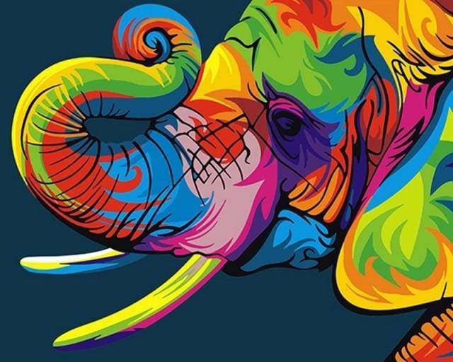 paint by numbers | Elephant Pop Colors | animals easy elephants Pop Art | FiguredArt