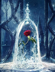 paint by numbers | Enchanted Rose Beauty and The Beast | flowers intermediate movies | FiguredArt