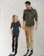 Load image into Gallery viewer, paint by numbers | Father and Daughter Walking | intermediate portrait | FiguredArt