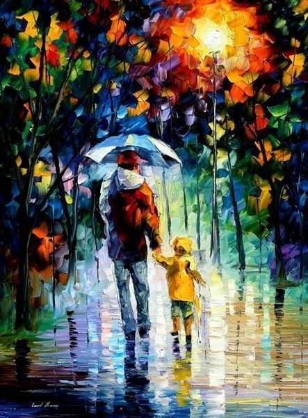 paint by numbers | Father and Son in the Rain | advanced cities romance | FiguredArt
