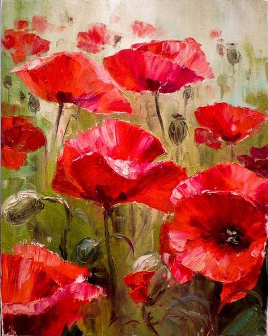 paint by numbers | Field of Poppies | advanced flowers | FiguredArt