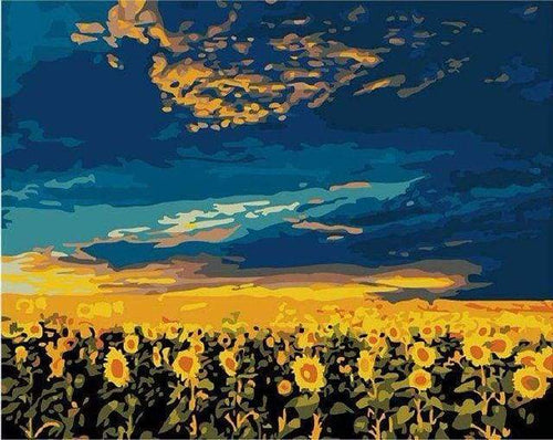 paint by numbers | Field of Sunflowers | easy landscapes new arrivals | FiguredArt