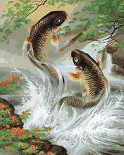Load image into Gallery viewer, paint by numbers | Fishes in the River | animals fish flowers intermediate | FiguredArt