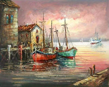 Load image into Gallery viewer, paint by numbers | Fishing boats at Port | advanced landscapes ships and boats | FiguredArt