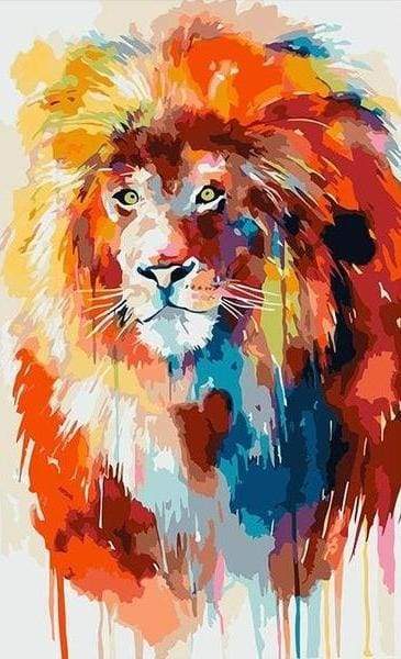 paint by numbers | Flamboyant Lion | animals intermediate lions | FiguredArt