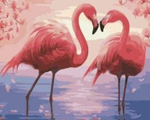 Load image into Gallery viewer, paint by numbers | Flamingos Romance | animals birds easy flamingos new arrivals | FiguredArt