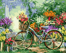 Load image into Gallery viewer, paint by numbers | Flowers and Bicycles | flowers intermediate landscapes | FiguredArt