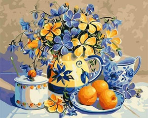 paint by numbers | Flowers and Orange | butterflies easy flowers | FiguredArt