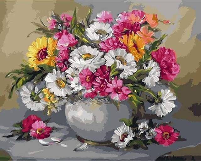 paint by numbers | Flowers and petals | easy flowers | FiguredArt