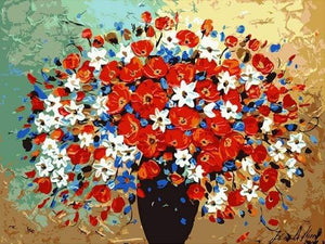 paint by numbers | Flowers tricolor | flowers intermediate | FiguredArt
