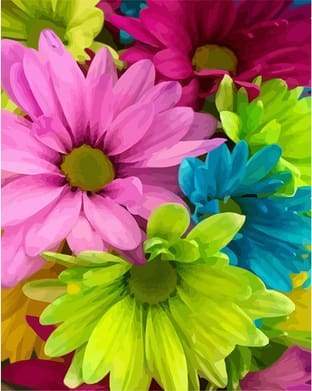 paint by numbers | Flowers with Bright Colors | easy flowers new arrivals | FiguredArt