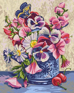 paint by numbers | Flowers with Cherries | flowers intermediate | FiguredArt