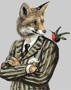 paint by numbers | Fox Businessman | animals foxes intermediate | FiguredArt