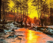 Load image into Gallery viewer, paint by numbers | Frozen River | forest intermediate landscapes new arrivals | FiguredArt