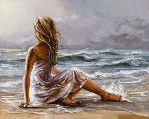 Paint by numbers - Girl on the Beach – Figured'Art