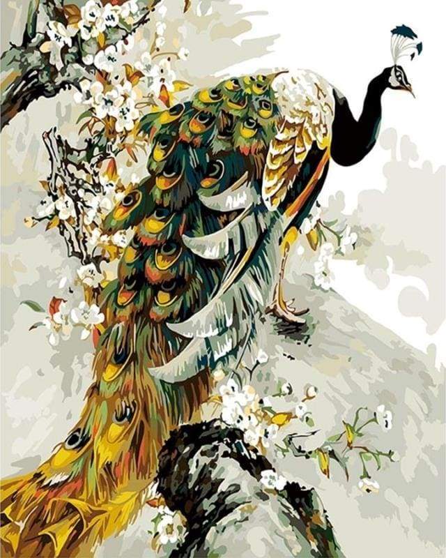paint by numbers | Golden Peacock | animals intermediate peacocks | FiguredArt