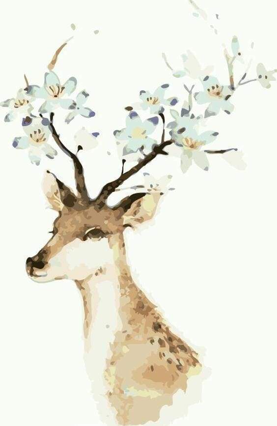 paint by numbers | Gray Deer | animals deer easy | FiguredArt