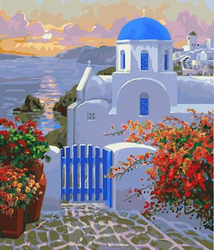 paint by numbers | Greek Villa | intermediate landscapes | FiguredArt