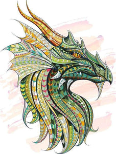 paint by numbers | Green Dragon | advanced animals dragons | FiguredArt
