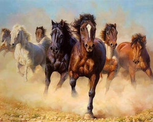 paint by numbers | Herd of Horses | advanced animals horses | FiguredArt