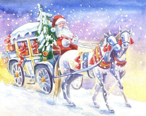 paint by numbers | Horse-drawn carriage and Santa Claus | advanced christmas new arrivals | FiguredArt