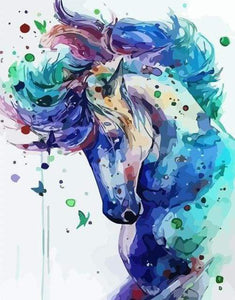 paint by numbers | Horse in Blue | animals easy horses | FiguredArt