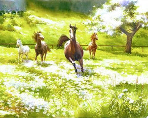 paint by numbers | Horses in the Countryside | advanced animals landscapes | FiguredArt