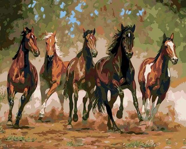 paint by numbers | Horses in the Ranch | animals horses intermediate | FiguredArt