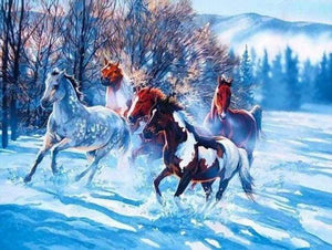 paint by numbers | Horses in the Snow | advanced | FiguredArt