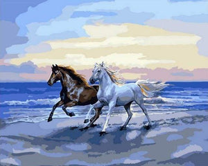 paint by numbers | Horses on the beach | animals easy horses | FiguredArt