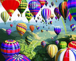 paint by numbers | Hot Air Balloons | easy landscapes | FiguredArt