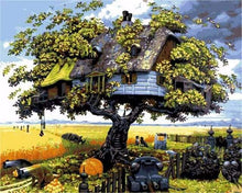 Load image into Gallery viewer, paint by numbers | House in the Trees | advanced landscapes trees | FiguredArt