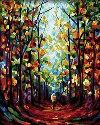 paint by numbers | In the Woods | intermediate landscapes trees | FiguredArt