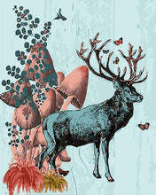 Load image into Gallery viewer, paint by numbers | King Deer | animals deer flowers intermediate | FiguredArt