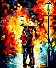 Load image into Gallery viewer, paint by numbers | Kiss under the Rain | intermediate romance | FiguredArt