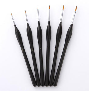 Set of 6 High Quality Professional Paint Brushes