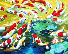Load image into Gallery viewer, paint by numbers | Koi carps and water lilies | animals easy fish | FiguredArt