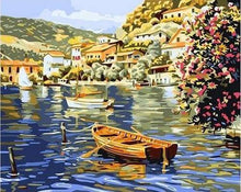Load image into Gallery viewer, paint by numbers | Lake during Summer | intermediate landscapes ships and boats | FiguredArt