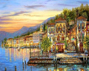 paint by numbers | Lake in Italy | advanced landscapes | FiguredArt