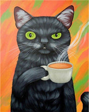 Load image into Gallery viewer, Paint by numbers | Cat and Coffee | animals cats intermediate | Figured&#39;Art