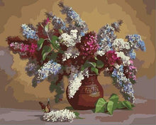 Load image into Gallery viewer, paint by numbers | Lilacs in a Vase | flowers intermediate | FiguredArt