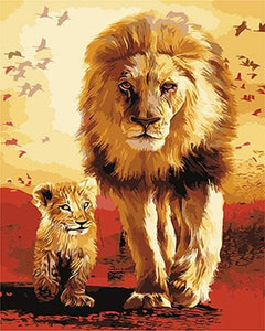 paint by numbers | Lion and cub | animals easy lions | FiguredArt