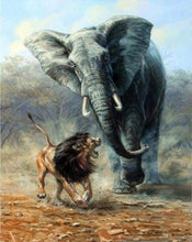 Load image into Gallery viewer, paint by numbers | Lion and Elephant | advanced animals elephants lions | FiguredArt