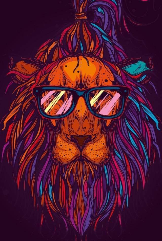 paint by numbers | Lion with Sunglasses | animals intermediate lions | FiguredArt