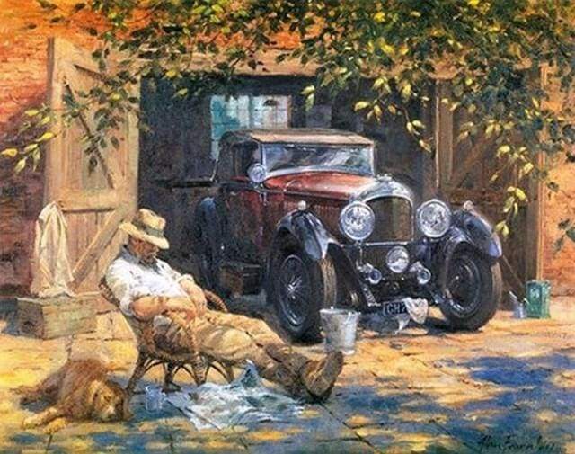 paint by numbers | Man sitting near his car | advanced landscapes | FiguredArt