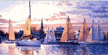 Load image into Gallery viewer, paint by numbers | Marina Bay | intermediate ships and boats | FiguredArt