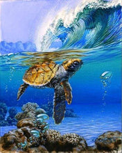 Load image into Gallery viewer, paint by numbers | Marine Turtle | advanced animals turtles | FiguredArt